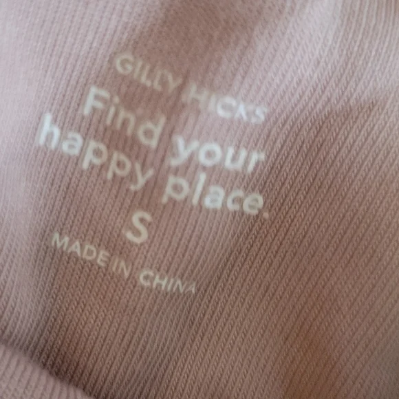 Gilly Hicks Ribbed Crop Cami Bralette Pale Pink Lettuce Edge S - Picture 2 of 4